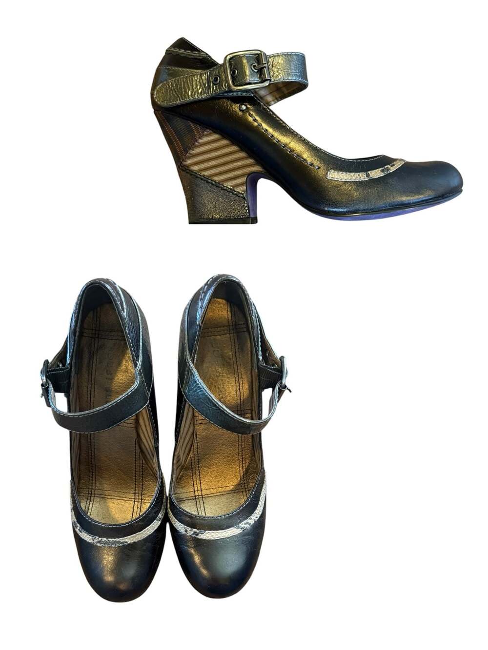 Bobbi Blu Spruce Mary Jane Block Heel Pumps